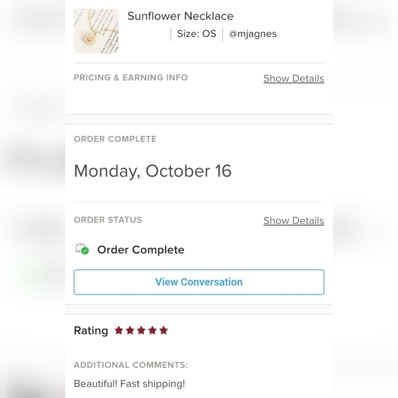 Sunflower Necklace - Only 1 left! - Picture 9 of 9